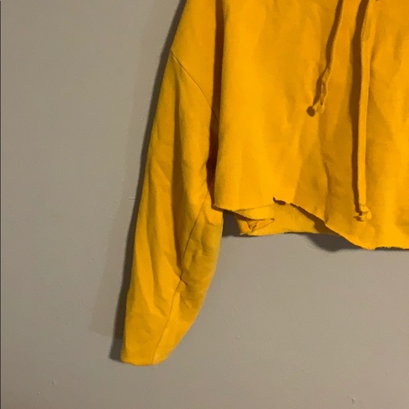 Divided Yellow Cropped Hoodie/Pullover- Large - Picture 3 of 4